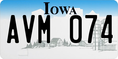 IA license plate AVM074