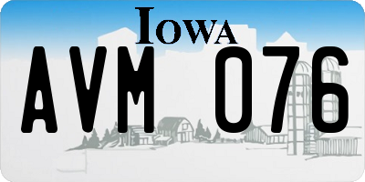 IA license plate AVM076
