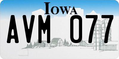 IA license plate AVM077