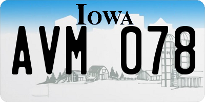 IA license plate AVM078