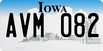 IA license plate AVM082