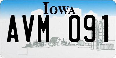 IA license plate AVM091
