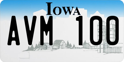 IA license plate AVM100