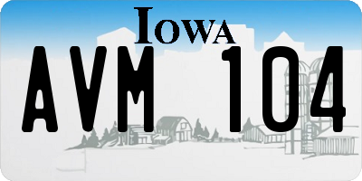 IA license plate AVM104