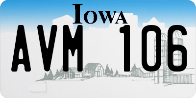 IA license plate AVM106