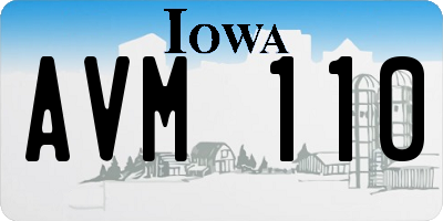 IA license plate AVM110
