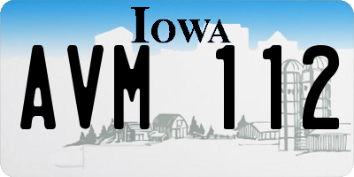 IA license plate AVM112