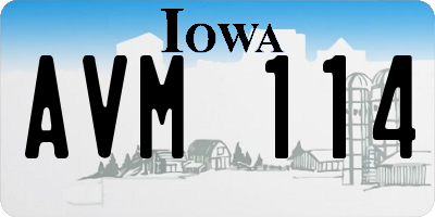 IA license plate AVM114