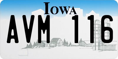 IA license plate AVM116