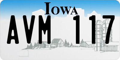 IA license plate AVM117