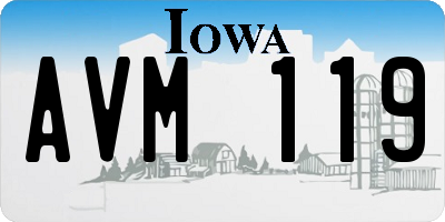IA license plate AVM119
