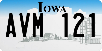 IA license plate AVM121