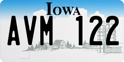 IA license plate AVM122