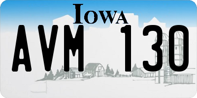 IA license plate AVM130