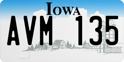 IA license plate AVM135