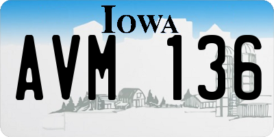 IA license plate AVM136