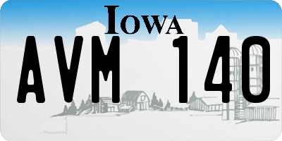 IA license plate AVM140