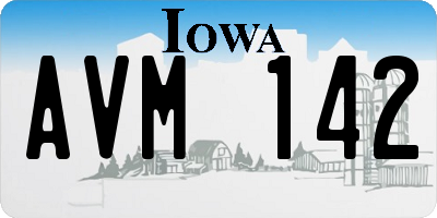 IA license plate AVM142