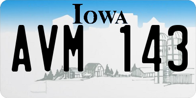 IA license plate AVM143