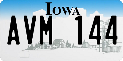IA license plate AVM144