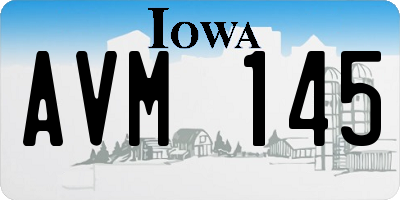 IA license plate AVM145
