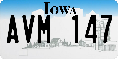 IA license plate AVM147