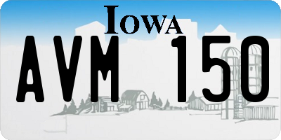 IA license plate AVM150