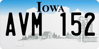IA license plate AVM152