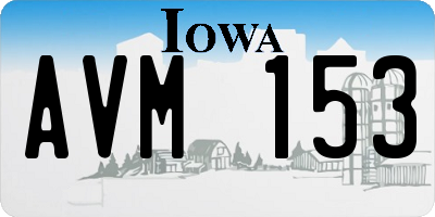 IA license plate AVM153