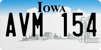 IA license plate AVM154
