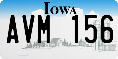 IA license plate AVM156