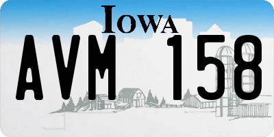 IA license plate AVM158