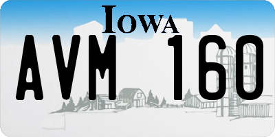 IA license plate AVM160