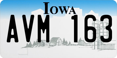 IA license plate AVM163