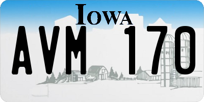 IA license plate AVM170