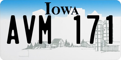 IA license plate AVM171