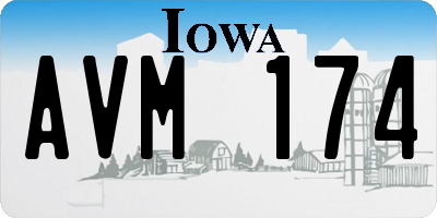 IA license plate AVM174