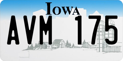 IA license plate AVM175