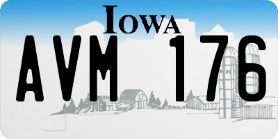 IA license plate AVM176