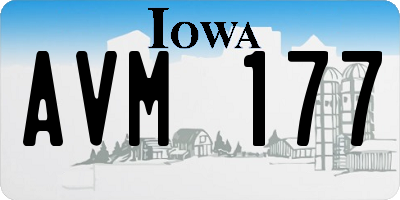 IA license plate AVM177