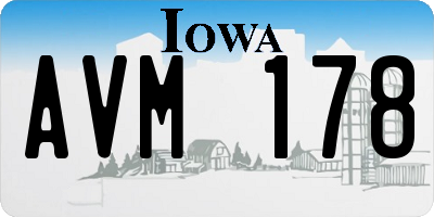 IA license plate AVM178