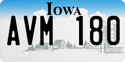 IA license plate AVM180