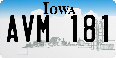 IA license plate AVM181