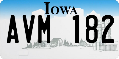 IA license plate AVM182