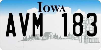 IA license plate AVM183