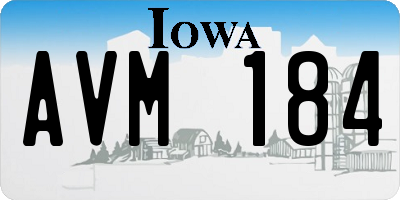 IA license plate AVM184