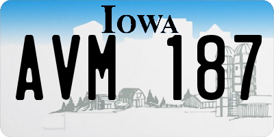 IA license plate AVM187