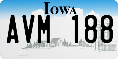 IA license plate AVM188
