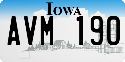 IA license plate AVM190