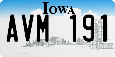 IA license plate AVM191